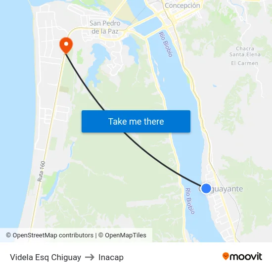 Videla Esq Chiguay to Inacap map