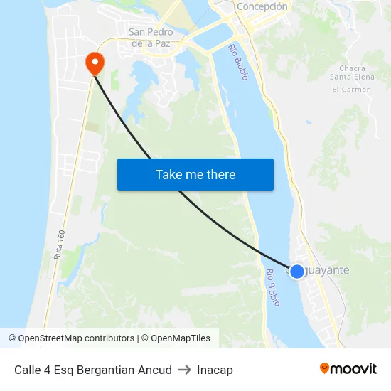 Calle 4 Esq Bergantian Ancud to Inacap map