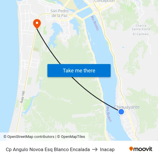 Cp Angulo Novoa Esq Blanco Encalada to Inacap map
