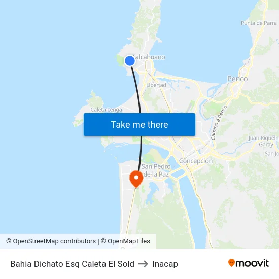 Bahia Dichato Esq Caleta El Sold to Inacap map