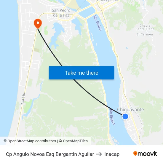 Cp Angulo Novoa Esq Bergantin Aguilar to Inacap map