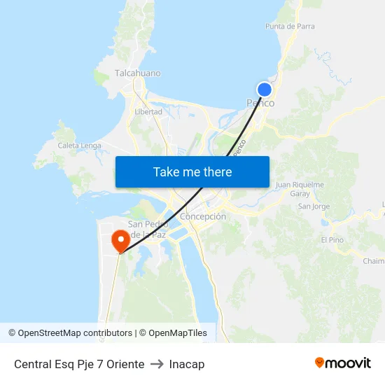 Central Esq Pje 7  Oriente to Inacap map
