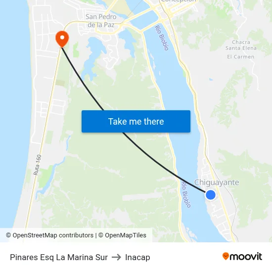 Pinares Esq La Marina  Sur to Inacap map