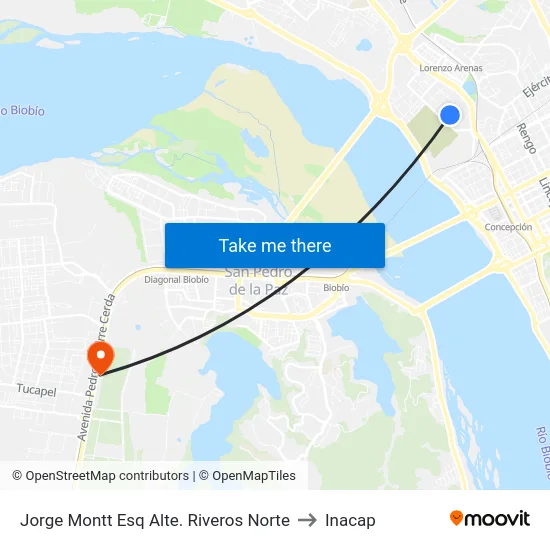 Jorge Montt Esq Alte. Riveros  Norte to Inacap map