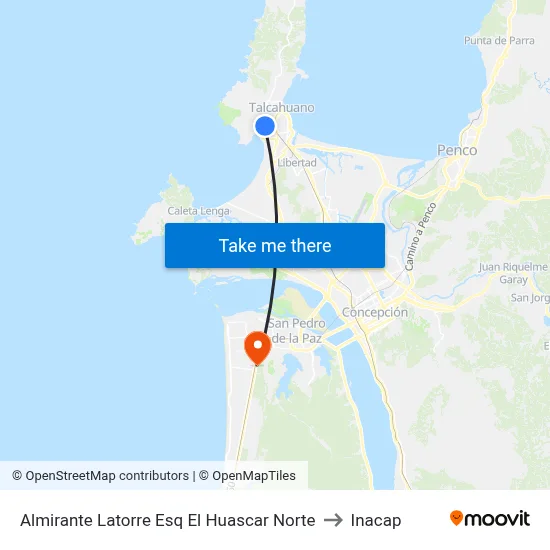 Almirante Latorre Esq El Huascar  Norte to Inacap map