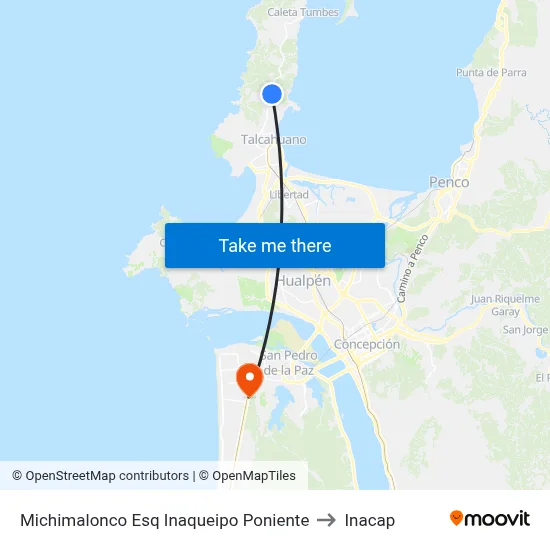 Michimalonco Esq Inaqueipo  Poniente to Inacap map