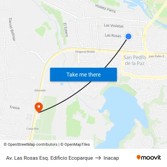 Av. Las Rosas Esq. Edificio Ecoparque to Inacap map