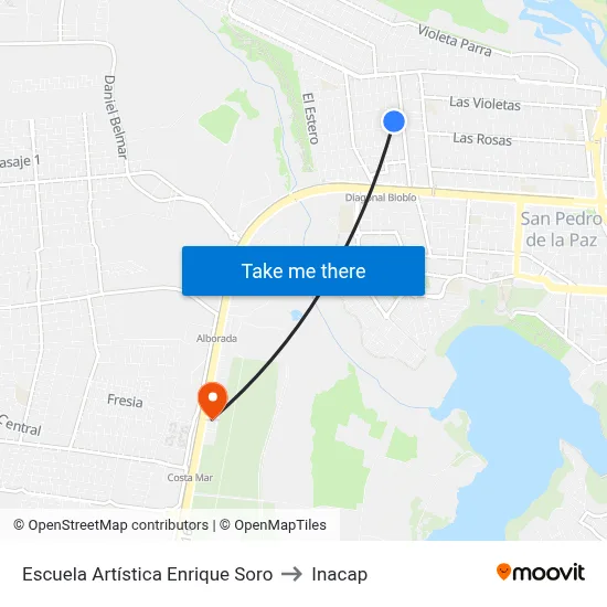 Escuela Artística Enrique Soro to Inacap map