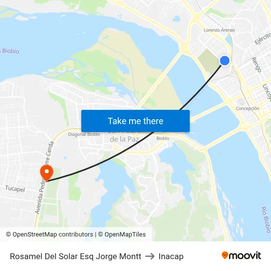 Rosamel Del Solar Esq Jorge Montt to Inacap map