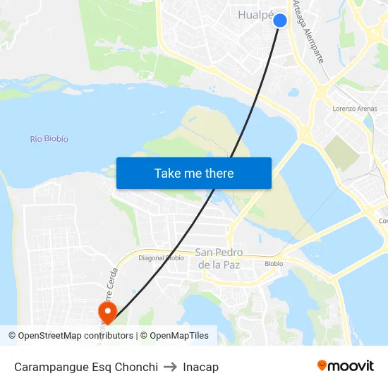 Carampangue Esq Chonchi to Inacap map