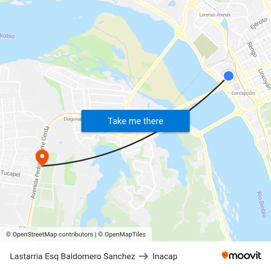 Lastarria Esq Baldomero Sanchez to Inacap map