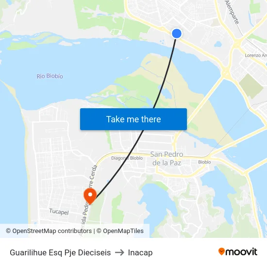 Guarilihue Esq Pje Dieciseis to Inacap map