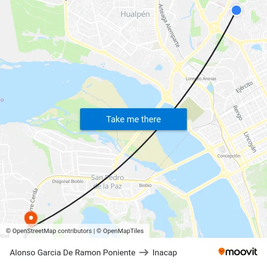 Alonso Garcia De Ramon  Poniente to Inacap map
