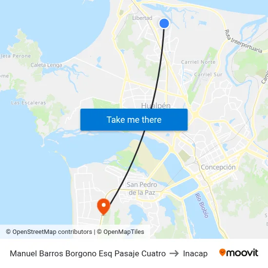 Manuel Barros Borgono Esq Pasaje Cuatro to Inacap map