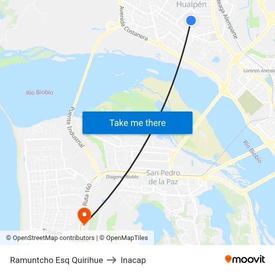 Ramuntcho Esq Quirihue to Inacap map