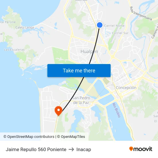 Jaime Repullo 560  Poniente to Inacap map