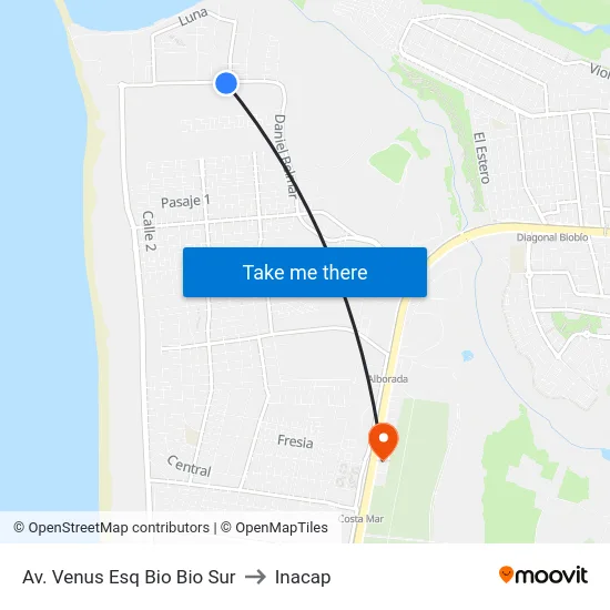 Av. Venus Esq Bio Bio  Sur to Inacap map