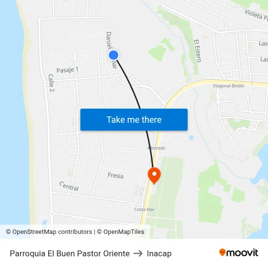 Parroquia El Buen Pastor  Oriente to Inacap map