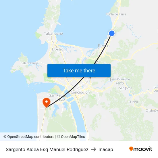 Sargento Aldea Esq Manuel Rodriguez to Inacap map