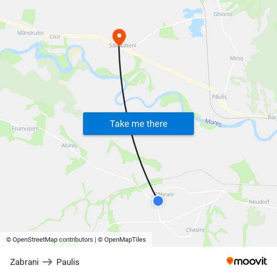 Zabrani to Paulis map