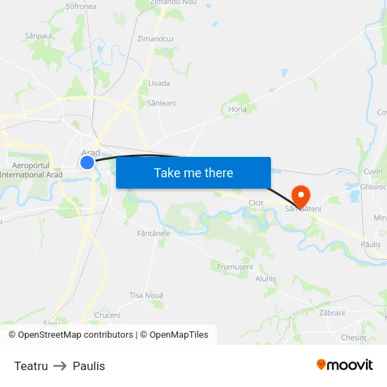 Teatru to Paulis map