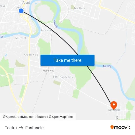 Teatru to Fantanele map
