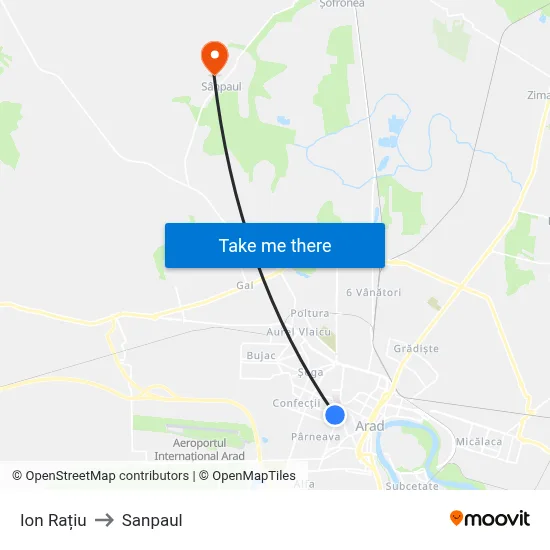 Ion Rațiu to Sanpaul map