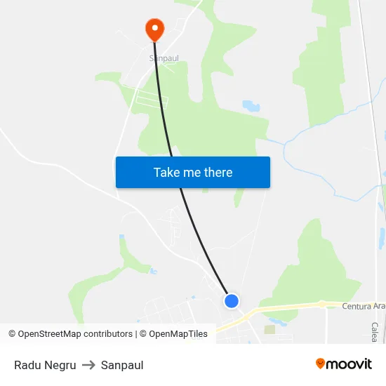 Radu Negru to Sanpaul map