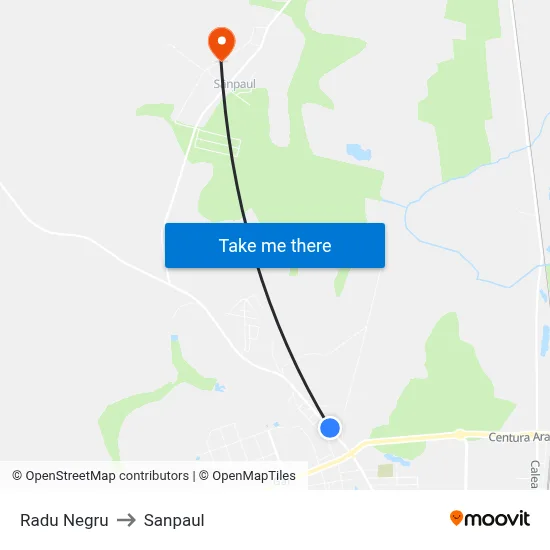 Radu Negru to Sanpaul map