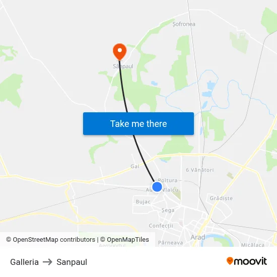 Galleria to Sanpaul map