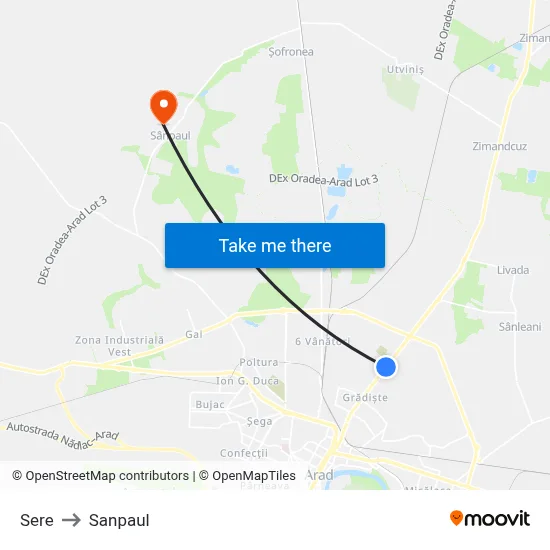 Sere to Sanpaul map