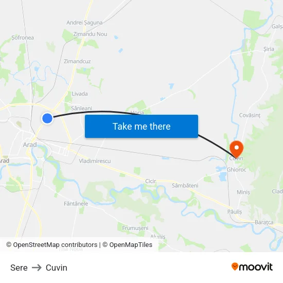 Sere to Cuvin map