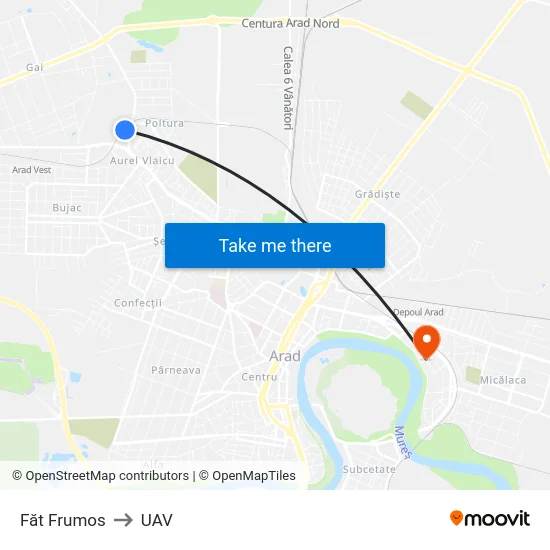 Făt Frumos to UAV map