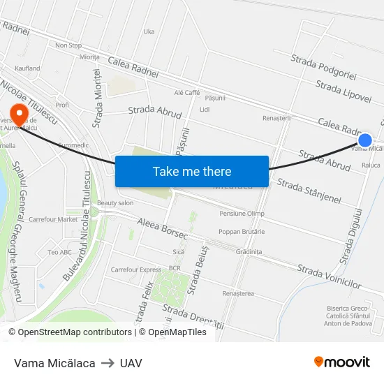 Vama Micălaca to UAV map