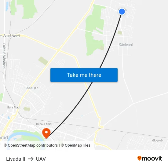 Livada II to UAV map