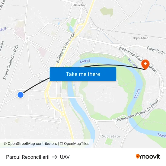 Parcul Reconcilierii to UAV map