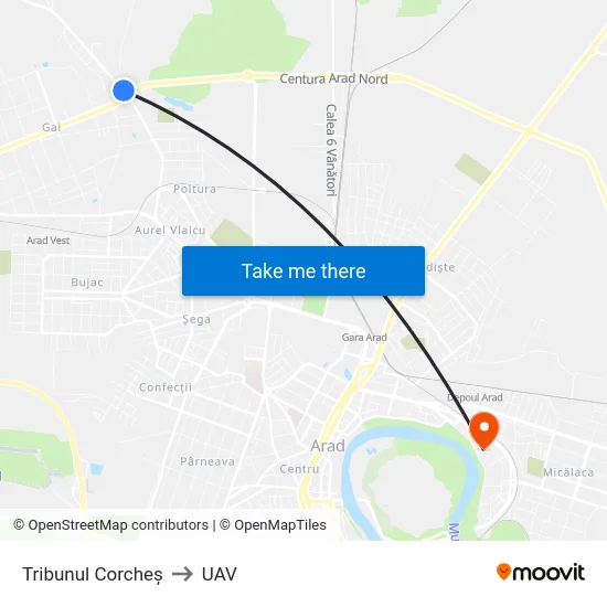 Tribunul Corcheș to UAV map