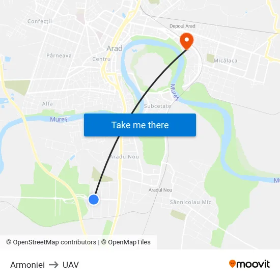 Armoniei to UAV map