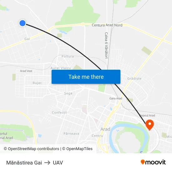 Mănăstirea Gai to UAV map
