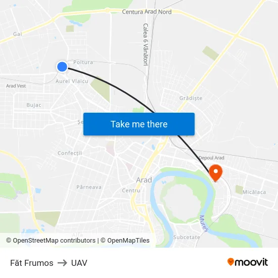 Făt Frumos to UAV map