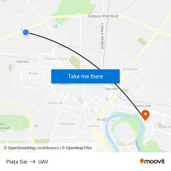 Piața Gai to UAV map