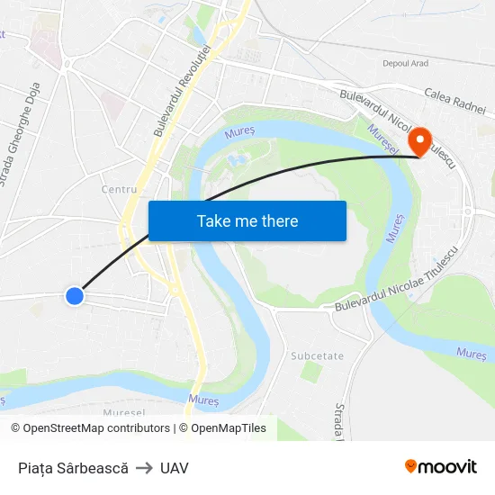 Piața Sârbească to UAV map