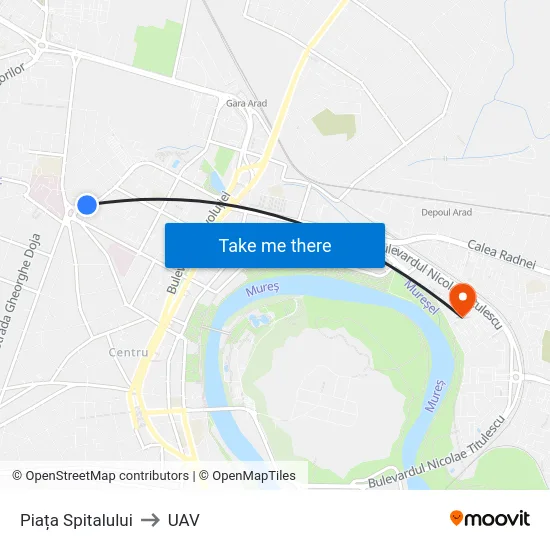 Piața Spitalului to UAV map