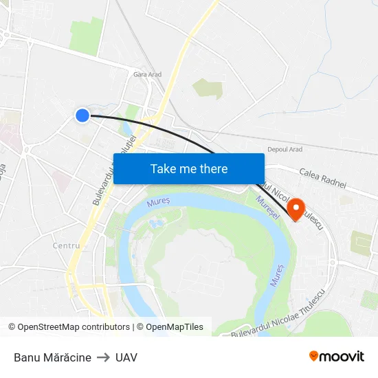 Banu Mărăcine to UAV map