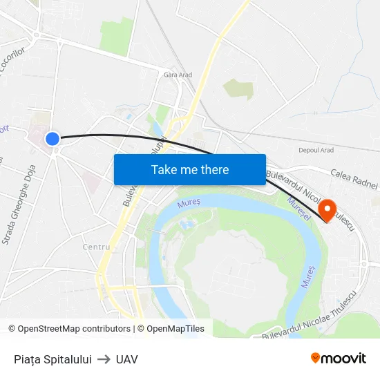 Piața Spitalului to UAV map