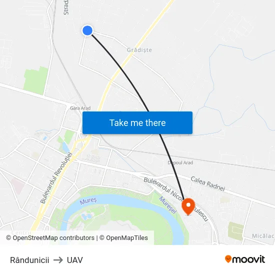 Rândunicii to UAV map