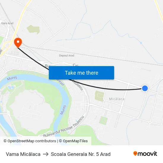 Vama Micălaca to Scoala Generala Nr. 5 Arad map