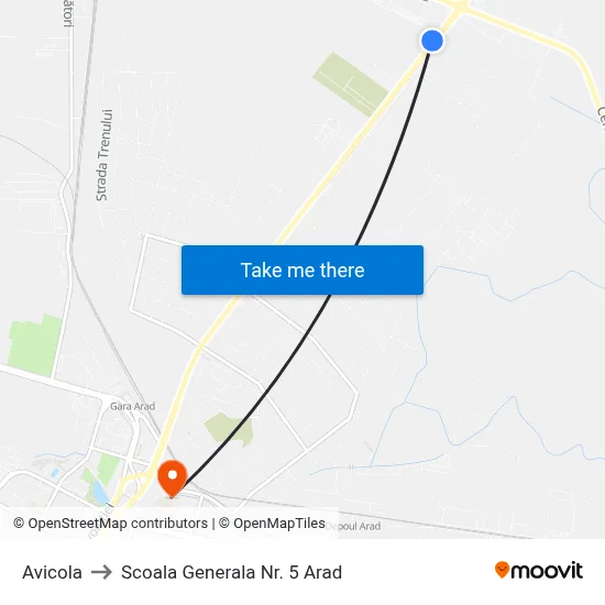 Avicola to Scoala Generala Nr. 5 Arad map