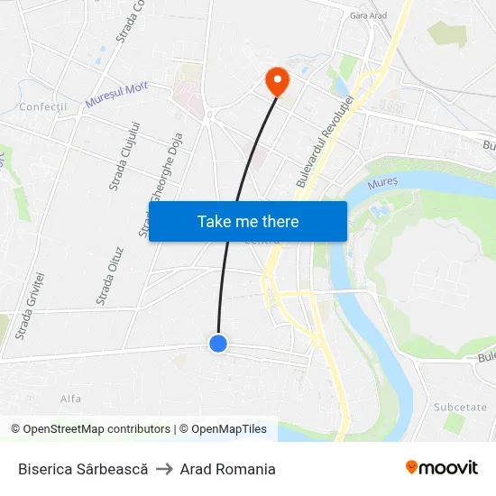 Biserica Sârbească to Arad Romania map