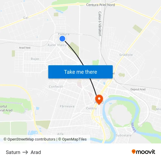 Saturn to Arad map